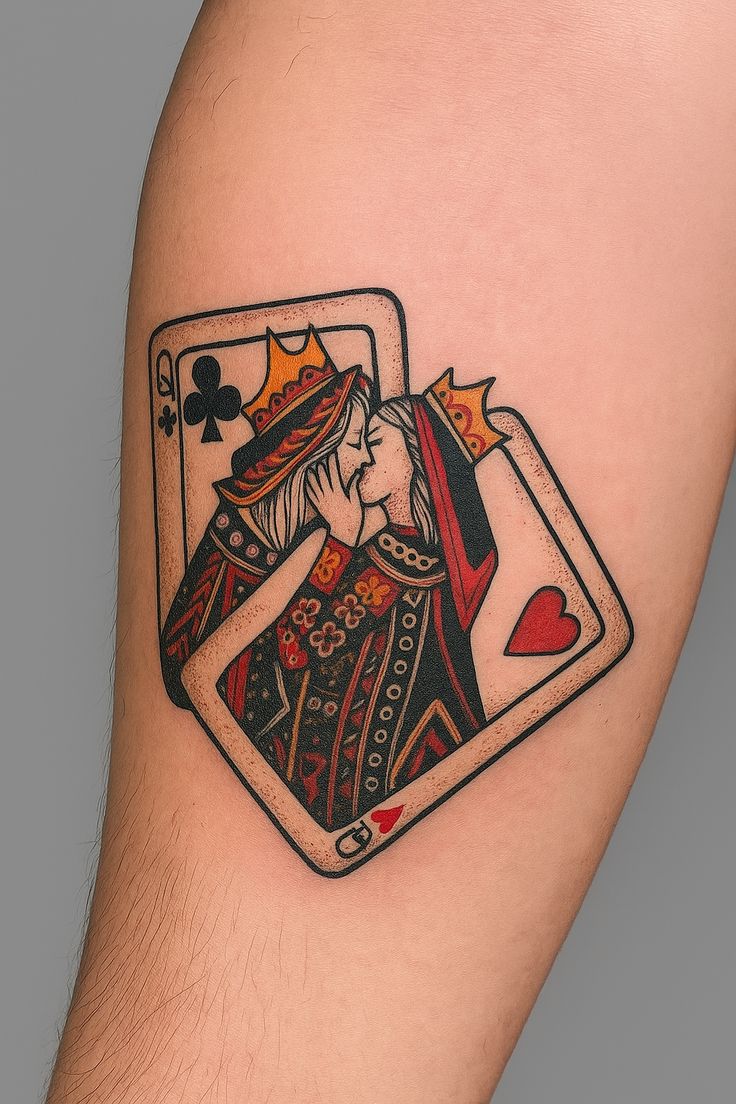 Re e regina di carte da gioco a colori